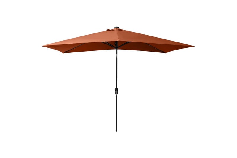 parasol med stålstang og LED-lys 2x3 m terrakotta - Parasoller