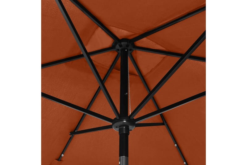 parasol med stålstang og LED-lys 2x3 m terrakotta - Havemøbler - Solafskærmning - Parasoller