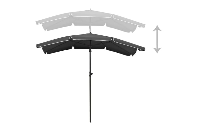 parasol med stang 200x130 cm antracitgrå - Antracit - Havemøbler - Solafskærmning - Parasoller