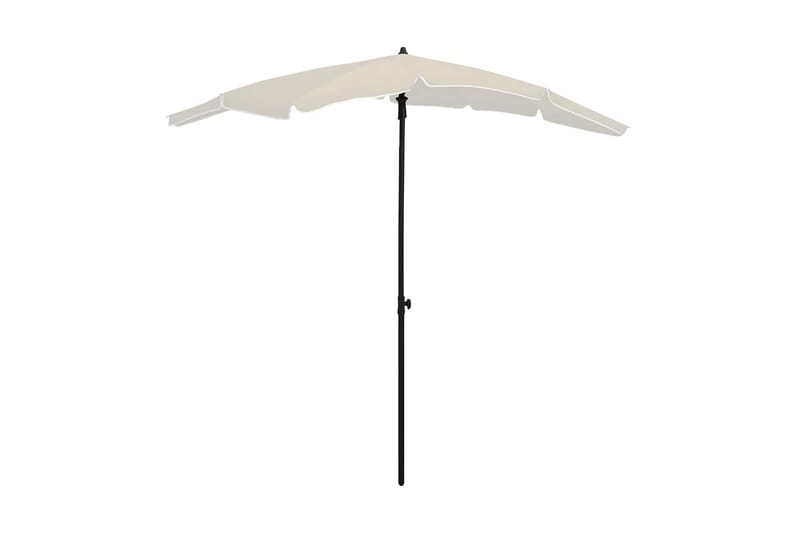 parasol med stang 200x130 cm sandfarvet - Creme - Parasoller