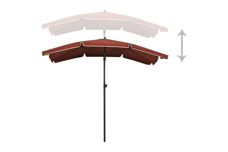 parasol med stang 200x130 cm terrakotta - Orange - Havemøbler - Solafskærmning - Parasoller