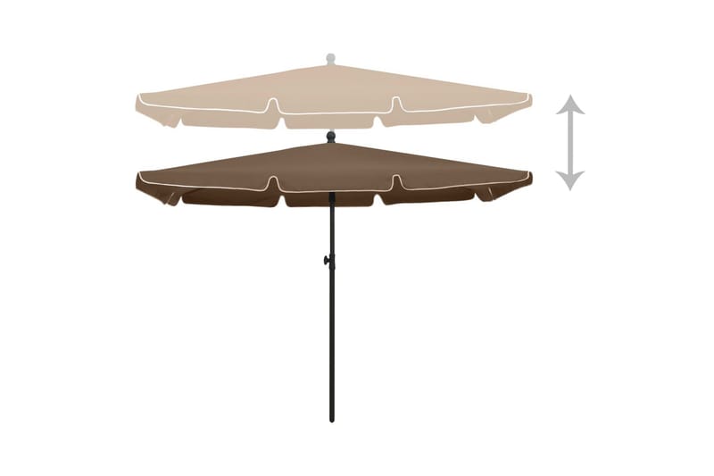parasol med stang 210x140 cm gråbrun - Gråbrun - Havemøbler - Solafskærmning - Parasoller