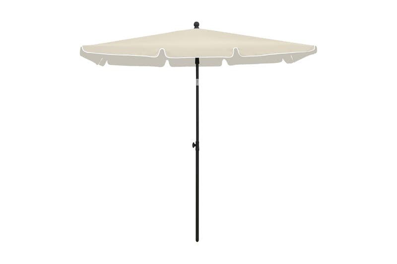 parasol med stang 210x140 cm sandfarvet - Creme - Havemøbler - Solafskærmning - Parasoller