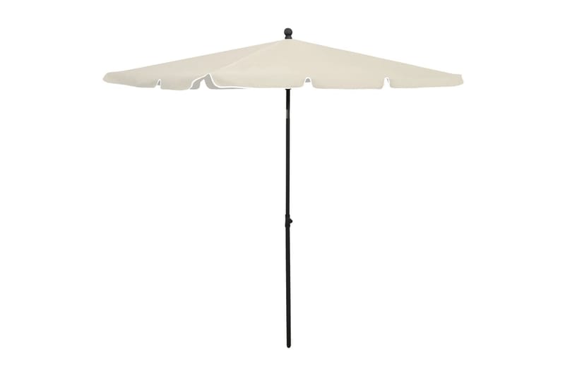 parasol med stang 210x140 cm sandfarvet - Creme - Havemøbler - Solafskærmning - Parasoller