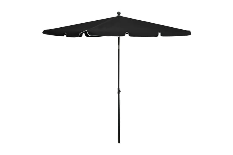 parasol med stang 210x140 cm sort - Sort - Parasoller