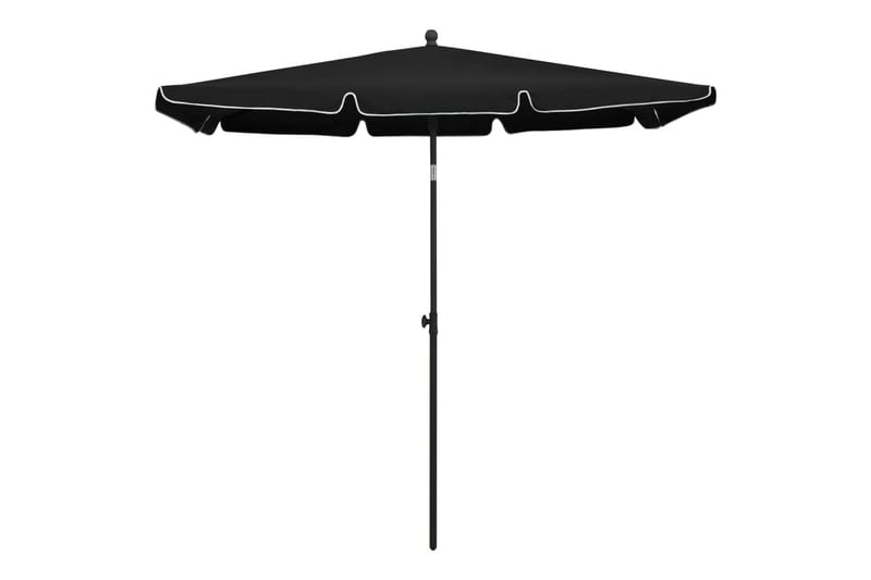 parasol med stang 210x140 cm sort - Sort - Parasoller