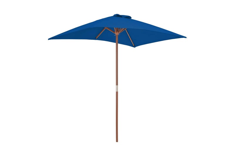 parasol med træstang 150x200 cm blå - Blå - Parasoller
