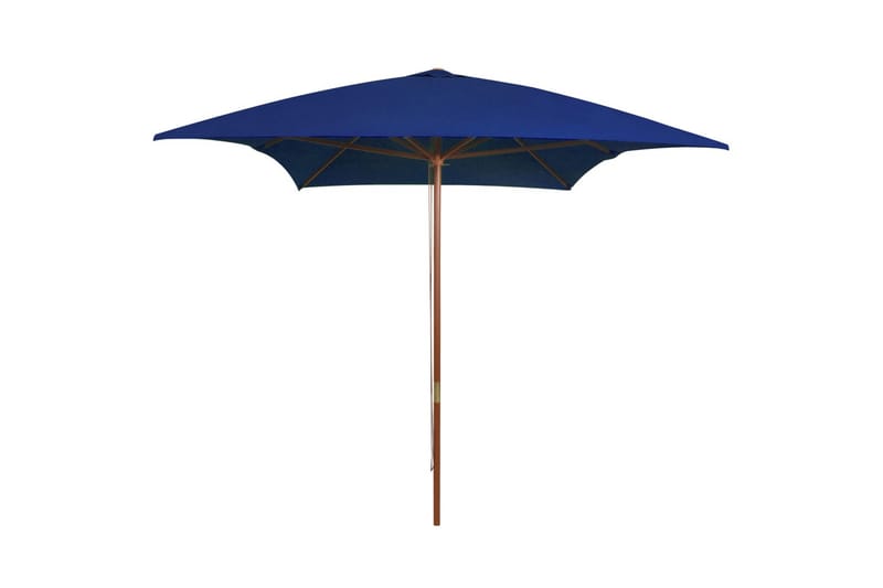 parasol med træstang 200x300 cm blå - Blå - Havemøbler - Solafskærmning - Parasoller