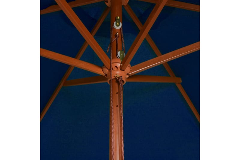 parasol med træstang 200x300 cm blå - Blå - Havemøbler - Solafskærmning - Parasoller