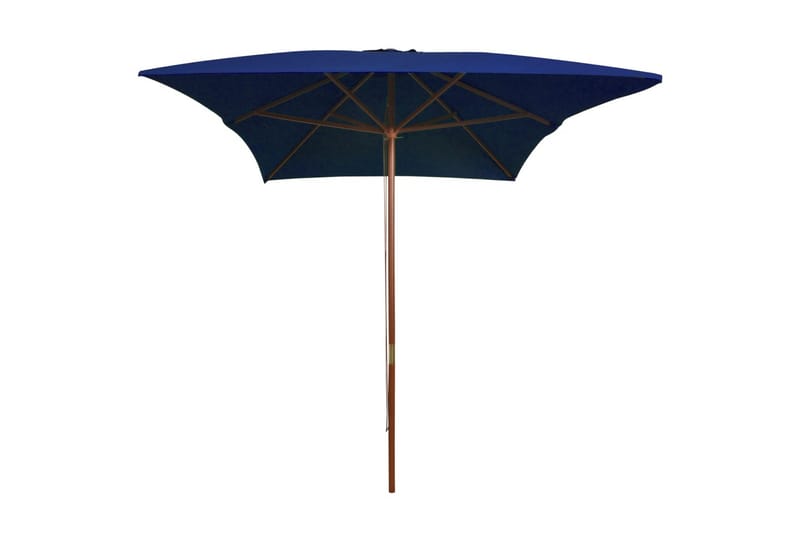 parasol med træstang 200x300 cm blå - Blå - Havemøbler - Solafskærmning - Parasoller