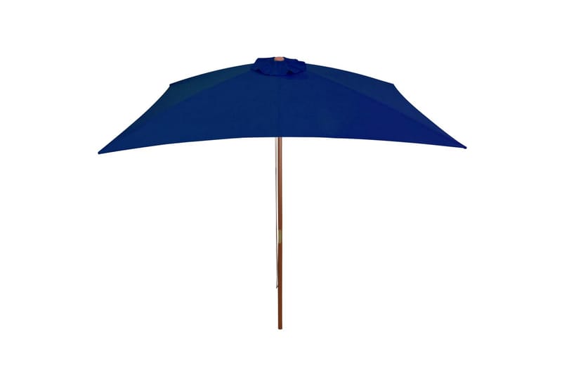 parasol med træstang 200x300 cm blå - Blå - Havemøbler - Solafskærmning - Parasoller