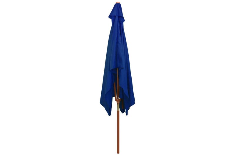 parasol med træstang 200x300 cm blå - Blå - Parasoller