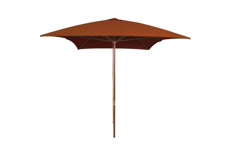 parasol med træstang 200x300 cm terrakotta - Brun - Havemøbler - Solafskærmning - Parasoller