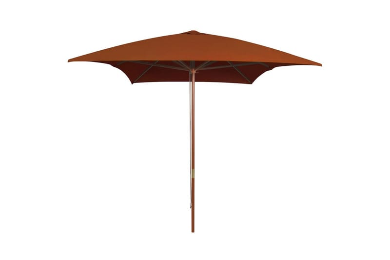 parasol med træstang 200x300 cm terrakotta - Brun - Parasoller