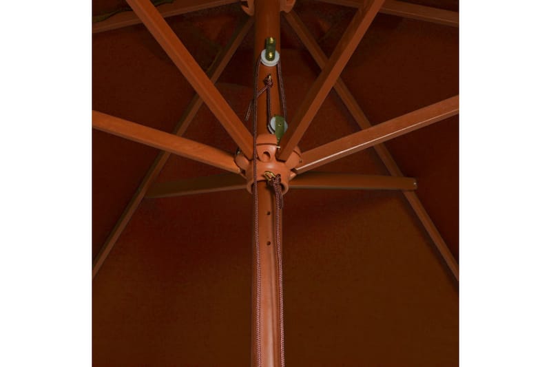parasol med træstang 200x300 cm terrakotta - Brun - Havemøbler - Solafskærmning - Parasoller