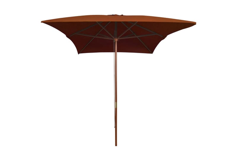 parasol med træstang 200x300 cm terrakotta - Brun - Parasoller