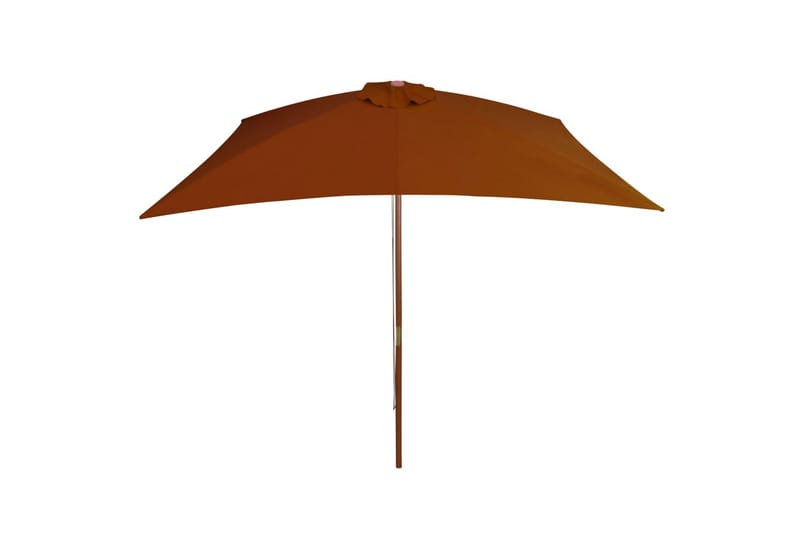 parasol med træstang 200x300 cm terrakotta - Brun - Havemøbler - Solafskærmning - Parasoller