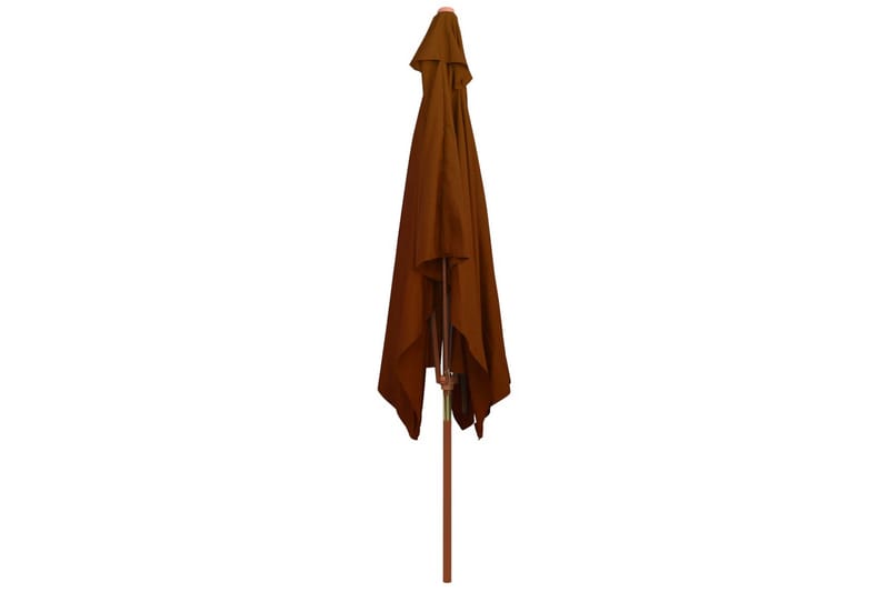 parasol med træstang 200x300 cm terrakotta - Brun - Havemøbler - Solafskærmning - Parasoller