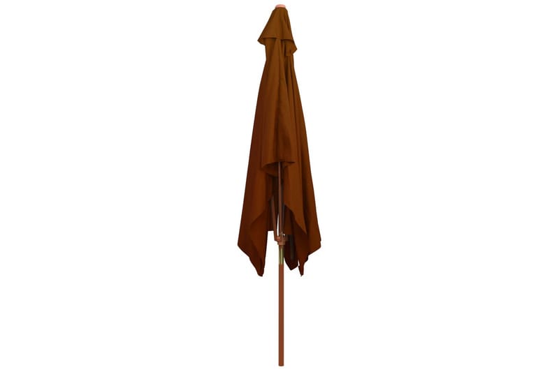 parasol med træstang 200x300 cm terrakotta - Brun - Parasoller