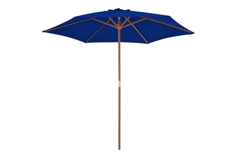 parasol med træstang 270 cm blå - Blå - Parasoller