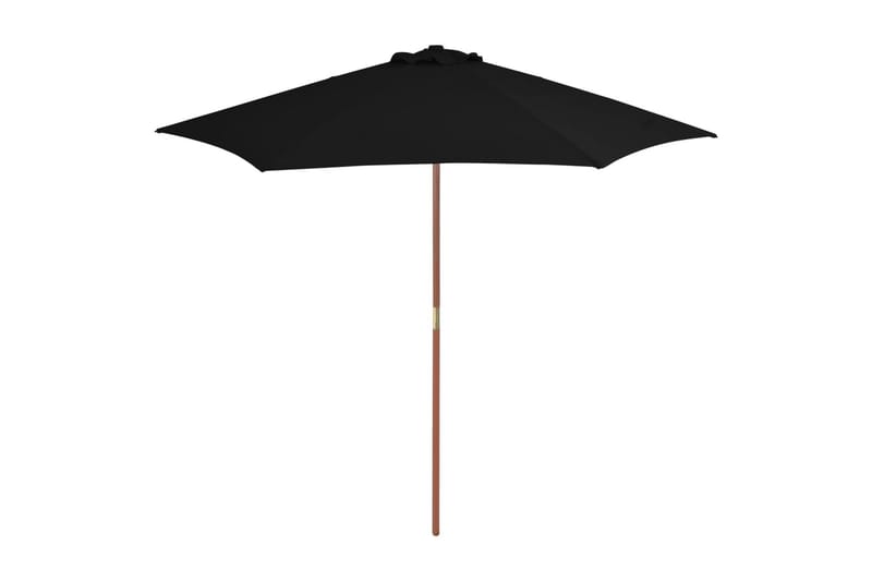 parasol med træstang 270 cm sort - Sort - Havemøbler - Solafskærmning - Parasoller