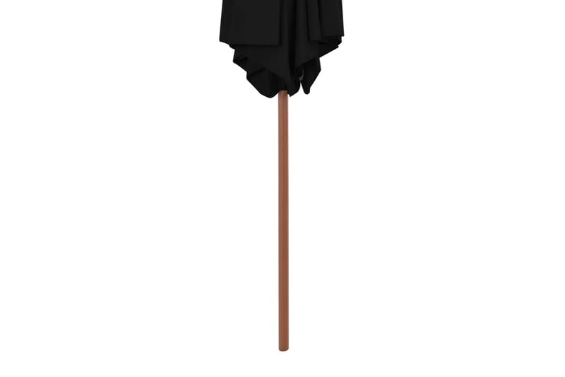 parasol med træstang 270 cm sort - Sort - Havemøbler - Solafskærmning - Parasoller