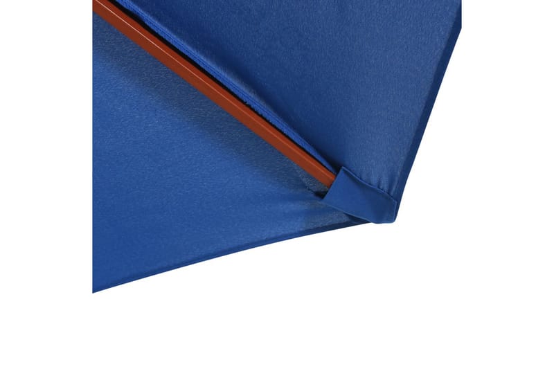 parasol med træstang 300 x 258 cm blå - Blå - Havemøbler - Solafskærmning - Parasoller