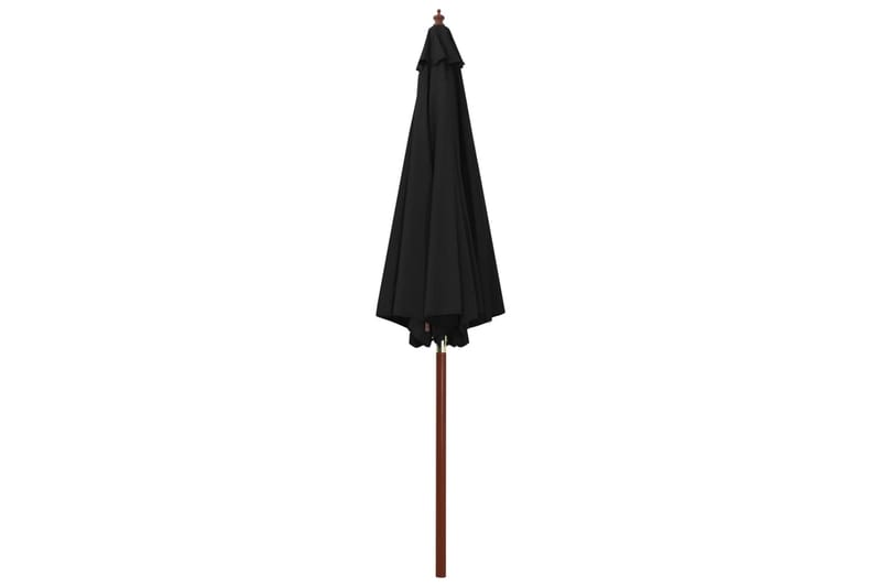 Parasol Med Træstang 300x258 cm Sort - Sort - Havemøbler - Solafskærmning - Parasoller