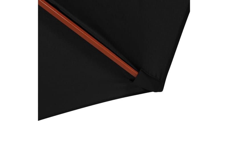 Parasol Med Træstang 300x258 cm Sort - Sort - Havemøbler - Solafskærmning - Parasoller