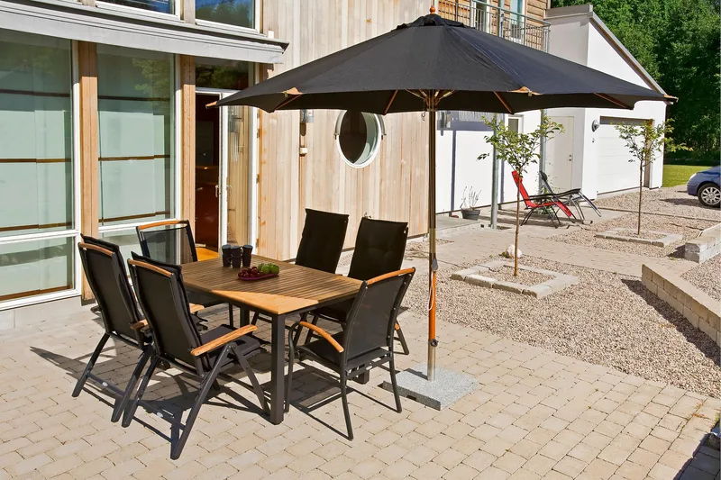 Parasol træ - sort - Havemøbler - Solafskærmning - Parasoller