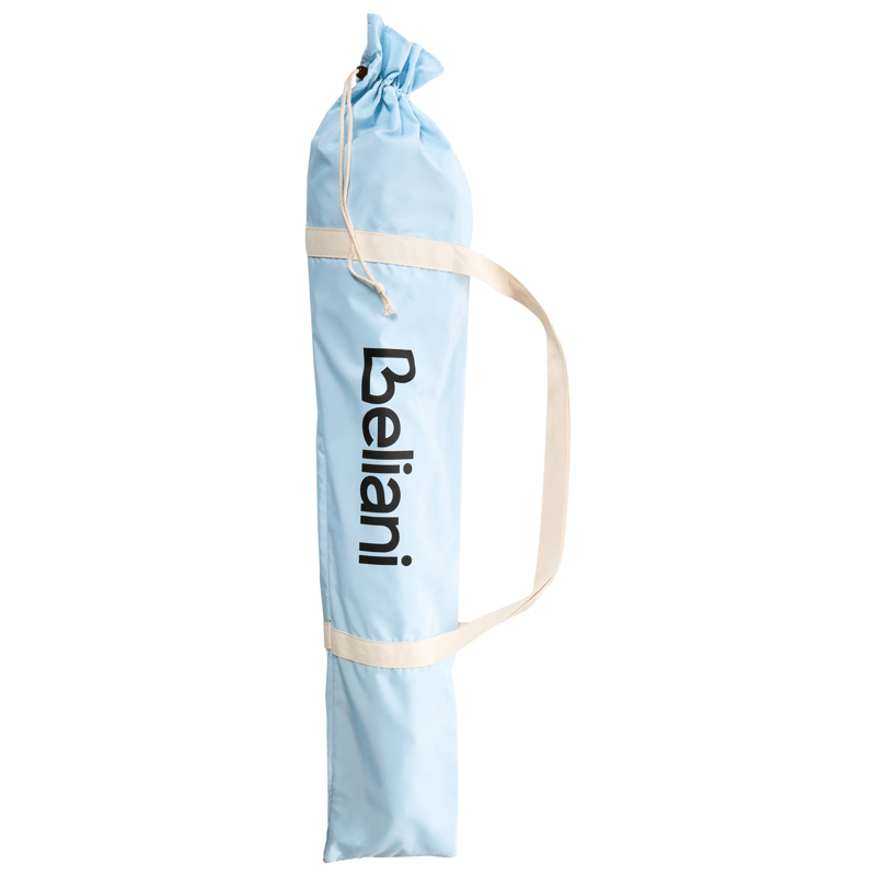 Parasol udendørs 155 cm Mondello - hvid/blå - Havemøbler - Solafskærmning - Parasoller - Strandparasol