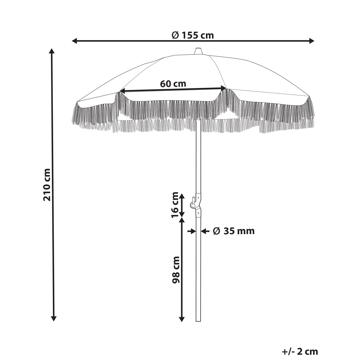 Parasol udendørs 155 cm Mondello - hvid/orange - Havemøbler - Solafskærmning - Parasoller - Strandparasol