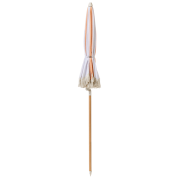 Parasol udendørs 155 cm Mondello - hvid/orange - Havemøbler - Solafskærmning - Parasoller - Strandparasol
