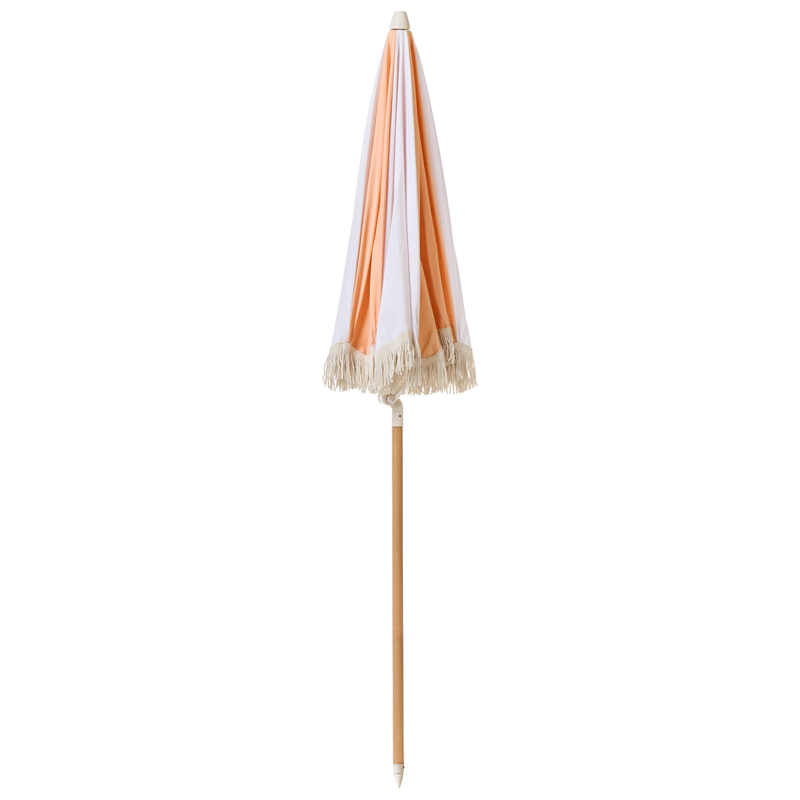 Parasol udendørs 155 cm Mondello - hvid/orange - Havemøbler - Solafskærmning - Parasoller - Strandparasol