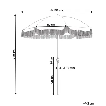 Parasol udendørs 155 cm Mondello - hvid/sort - Havemøbler - Solafskærmning - Parasoller - Strandparasol