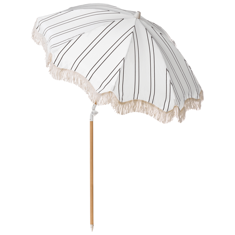 Parasol udendørs 155 cm Mondello - hvid/sort - Havemøbler - Solafskærmning - Parasoller - Strandparasol