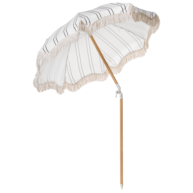 Parasol udendørs 155 cm Mondello - hvid/sort - Havemøbler - Solafskærmning - Parasoller - Strandparasol