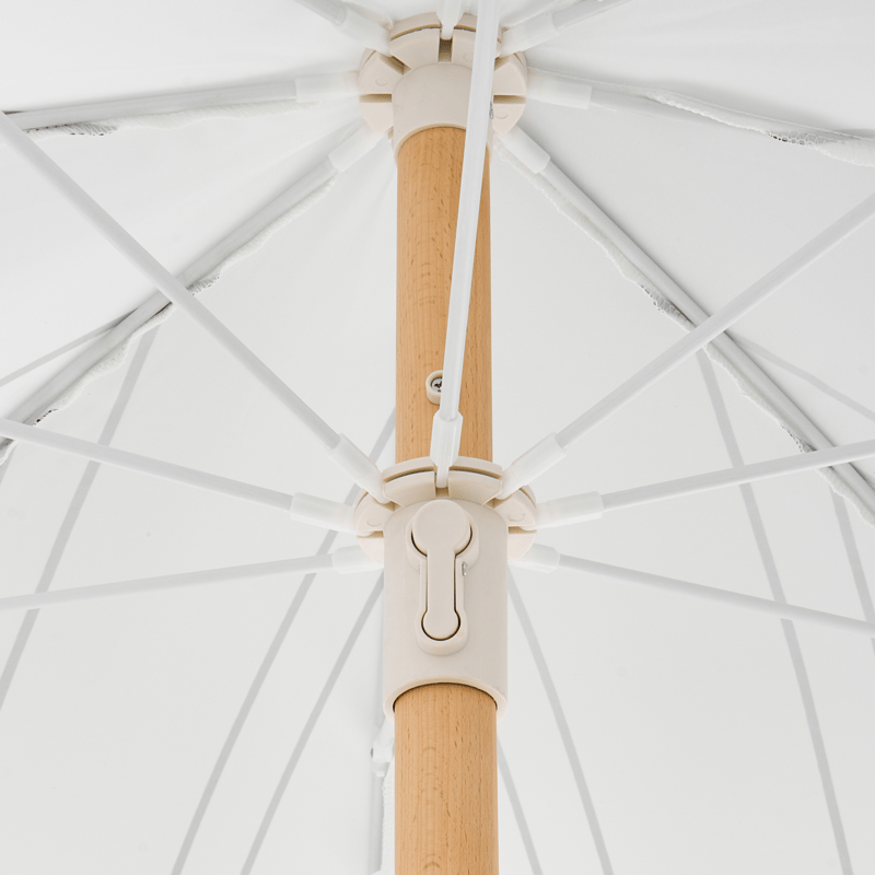 Parasol udendørs 155 cm Mondello - hvid/sort - Havemøbler - Solafskærmning - Parasoller - Strandparasol