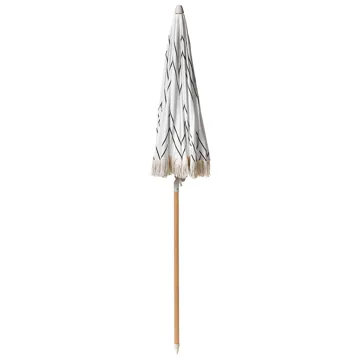 Parasol udendørs 155 cm Mondello - hvid/sort - Havemøbler - Solafskærmning - Parasoller - Strandparasol