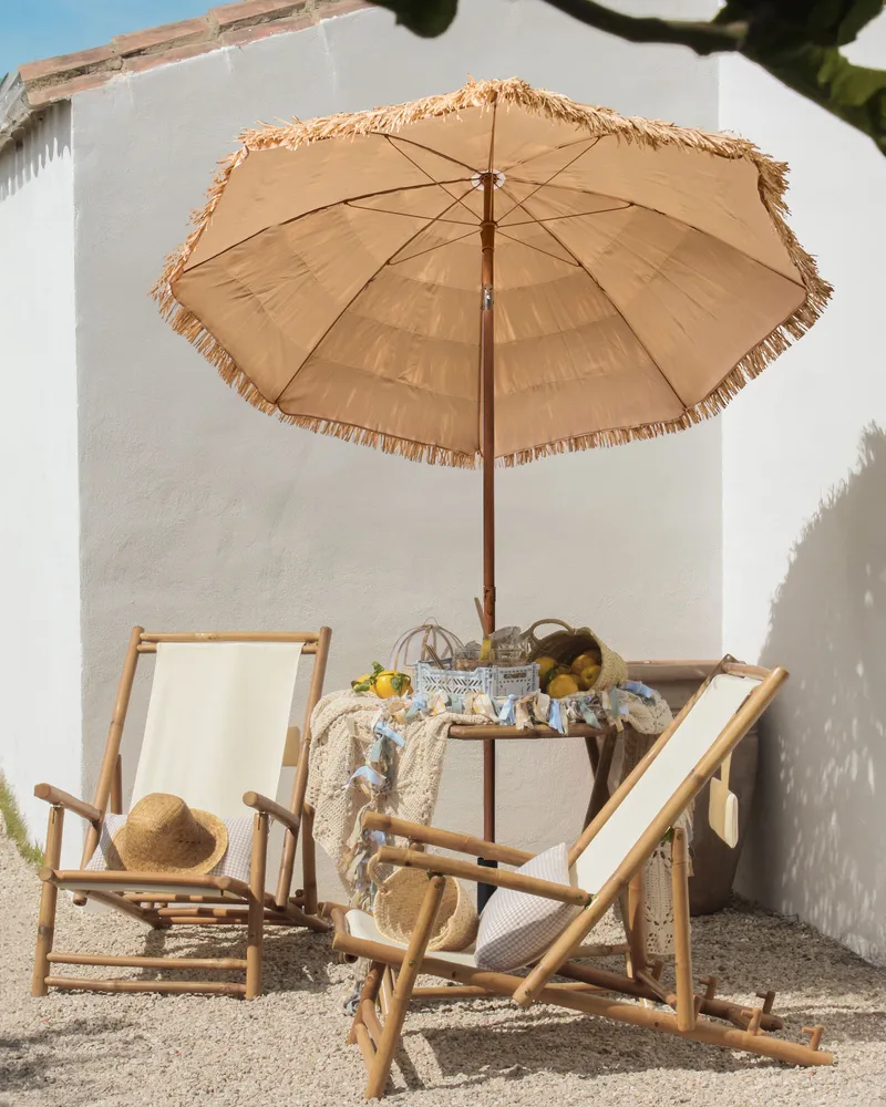 Parasol udendørs 175 cm Civetta - naturlig/brun - Havemøbler - Solafskærmning - Parasoller - Balkonparasol