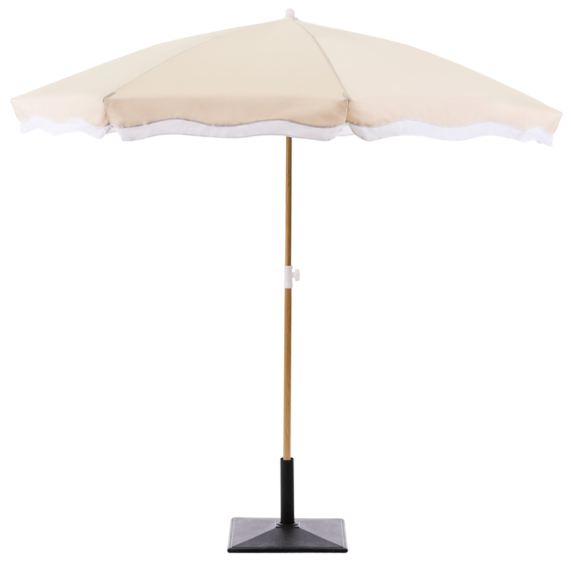 Parasol udendørs 232 cm Sestriere - beige/hvid/brun - Havemøbler - Solafskærmning - Parasoller - Balkonparasol