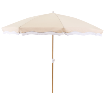 Parasol udendørs 232 cm Sestriere - beige/hvid/brun - Havemøbler - Solafskærmning - Parasoller - Balkonparasol