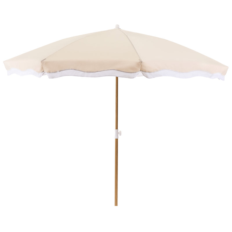Parasol udendørs 232 cm Sestriere, beige/hvid/brun
