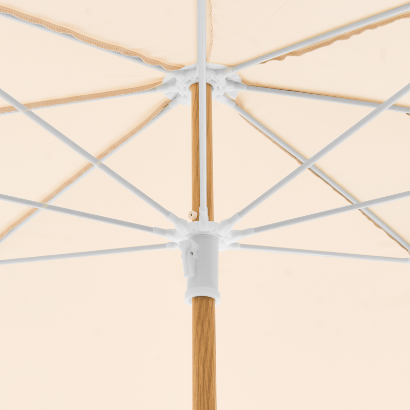 Parasol udendørs 232 cm Sestriere - beige/hvid/brun - Havemøbler - Solafskærmning - Parasoller - Balkonparasol