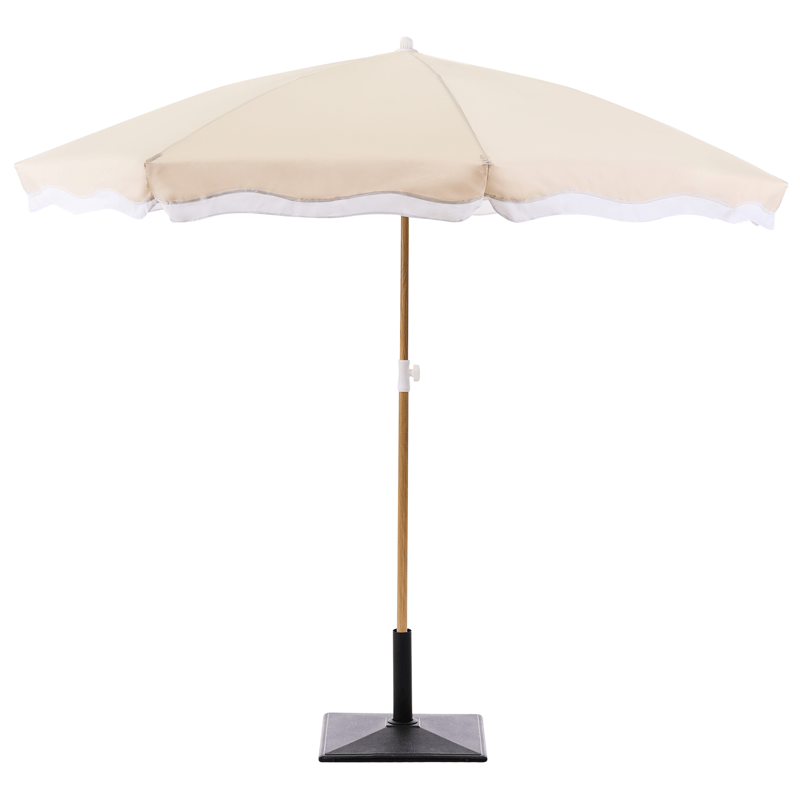 Parasol udendørs 232 cm Sestriere - beige/hvid/brun - Havemøbler - Solafskærmning - Parasoller - Balkonparasol