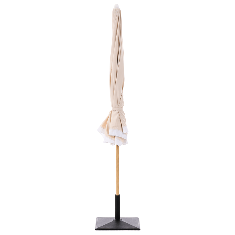 Parasol udendørs 232 cm Sestriere - beige/hvid/brun - Havemøbler - Solafskærmning - Parasoller - Balkonparasol