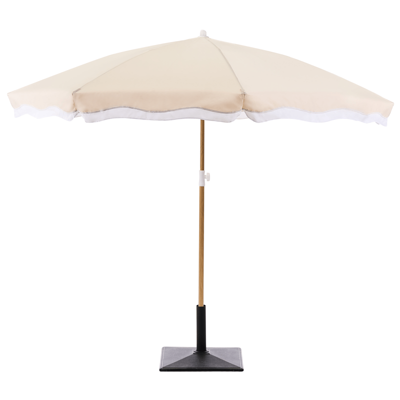 Parasol udendørs 232 cm Sestriere - beige/hvid/brun - Havemøbler - Solafskærmning - Parasoller - Balkonparasol