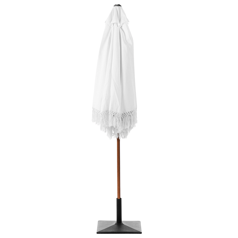 Parasol udendørs 258 cm Murasa - hvid/brun - Havemøbler - Solafskærmning - Parasoller - Balkonparasol