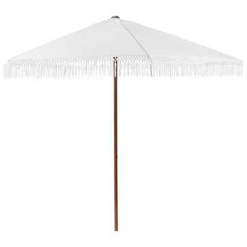 Parasol udendørs 258 cm Murasa - hvid/brun - Havemøbler - Solafskærmning - Parasoller - Balkonparasol