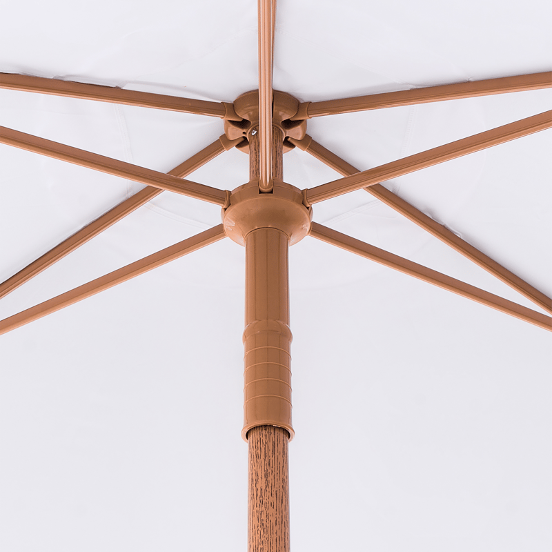 Parasol udendørs 258 cm Murasa - hvid/brun - Havemøbler - Solafskærmning - Parasoller - Balkonparasol